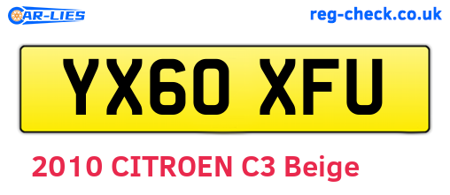 YX60XFU are the vehicle registration plates.