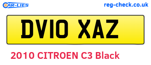 DV10XAZ are the vehicle registration plates.