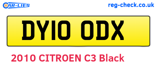 DY10ODX are the vehicle registration plates.