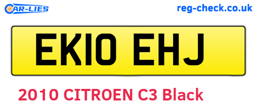EK10EHJ are the vehicle registration plates.