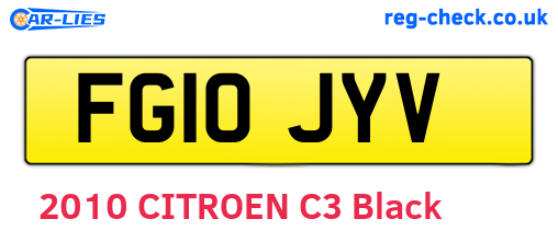 FG10JYV are the vehicle registration plates.
