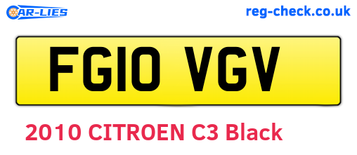 FG10VGV are the vehicle registration plates.