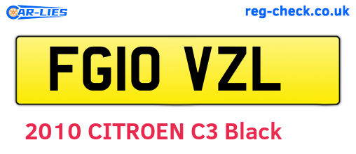 FG10VZL are the vehicle registration plates.