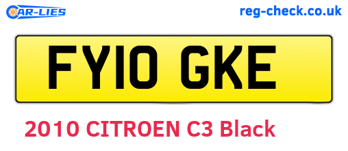 FY10GKE are the vehicle registration plates.
