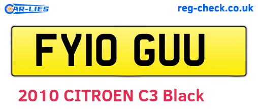 FY10GUU are the vehicle registration plates.