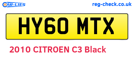 HY60MTX are the vehicle registration plates.