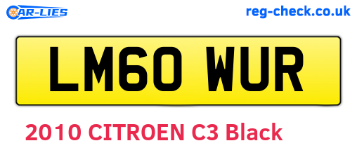 LM60WUR are the vehicle registration plates.
