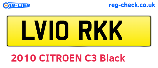 LV10RKK are the vehicle registration plates.