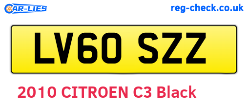 LV60SZZ are the vehicle registration plates.
