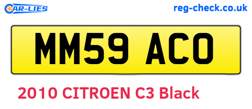 MM59ACO are the vehicle registration plates.