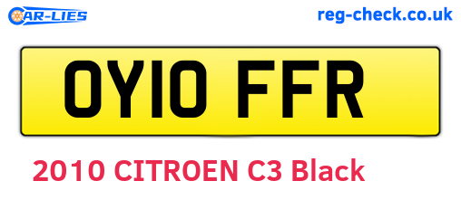 OY10FFR are the vehicle registration plates.