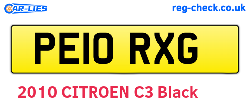 PE10RXG are the vehicle registration plates.