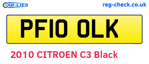 PF10OLK are the vehicle registration plates.