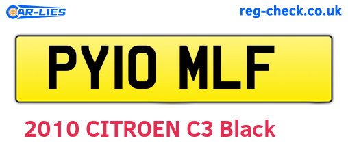 PY10MLF are the vehicle registration plates.