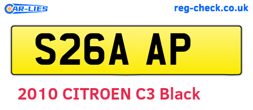 S26AAP are the vehicle registration plates.