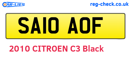 SA10AOF are the vehicle registration plates.