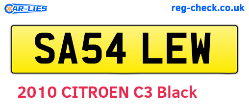 SA54LEW are the vehicle registration plates.