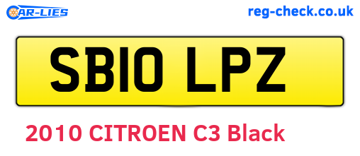 SB10LPZ are the vehicle registration plates.