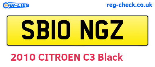 SB10NGZ are the vehicle registration plates.
