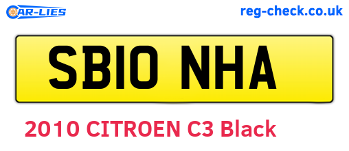 SB10NHA are the vehicle registration plates.