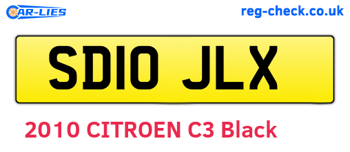 SD10JLX are the vehicle registration plates.