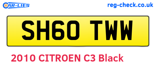 SH60TWW are the vehicle registration plates.