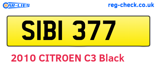 SIB1377 are the vehicle registration plates.