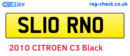 SL10RNO are the vehicle registration plates.