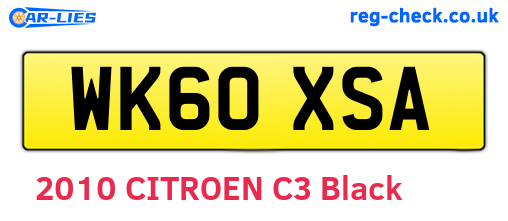 WK60XSA are the vehicle registration plates.