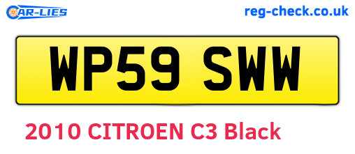 WP59SWW are the vehicle registration plates.