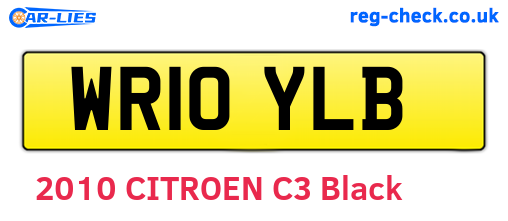 WR10YLB are the vehicle registration plates.