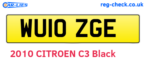 WU10ZGE are the vehicle registration plates.