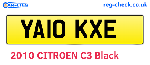 YA10KXE are the vehicle registration plates.