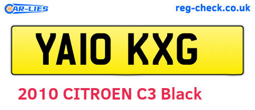 YA10KXG are the vehicle registration plates.