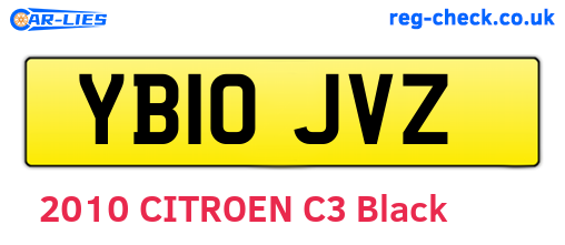 YB10JVZ are the vehicle registration plates.