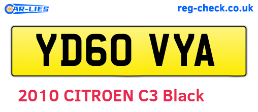 YD60VYA are the vehicle registration plates.