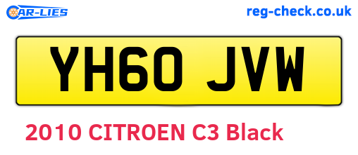 YH60JVW are the vehicle registration plates.
