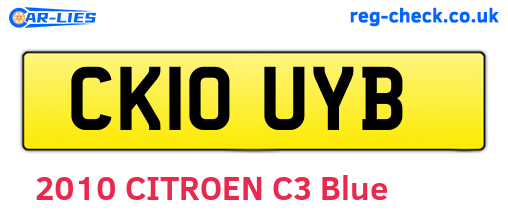 CK10UYB are the vehicle registration plates.