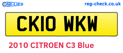 CK10WKW are the vehicle registration plates.