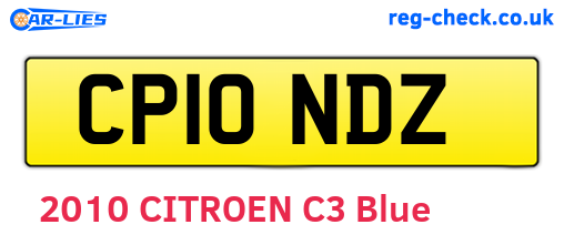 CP10NDZ are the vehicle registration plates.