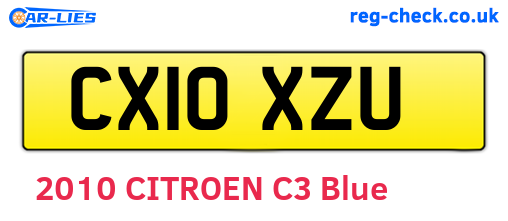 CX10XZU are the vehicle registration plates.