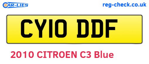 CY10DDF are the vehicle registration plates.