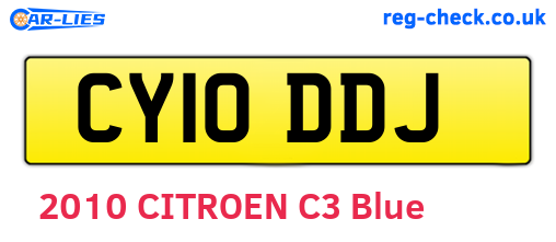 CY10DDJ are the vehicle registration plates.