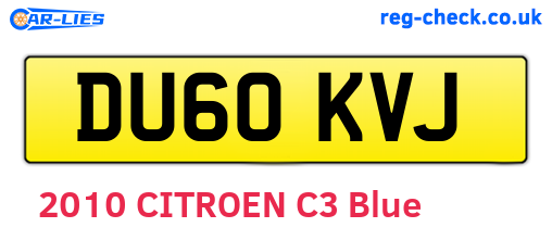 DU60KVJ are the vehicle registration plates.