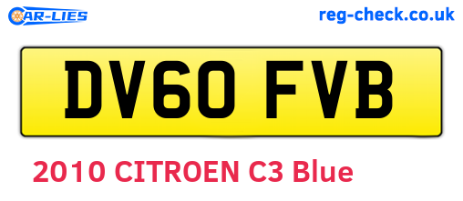 DV60FVB are the vehicle registration plates.