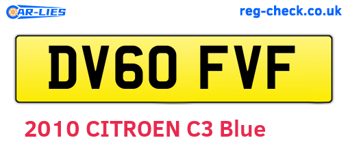 DV60FVF are the vehicle registration plates.