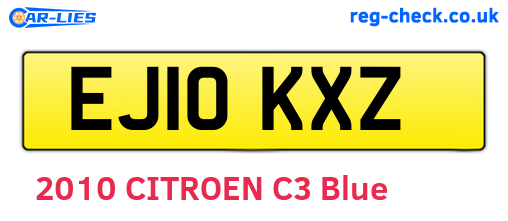 EJ10KXZ are the vehicle registration plates.