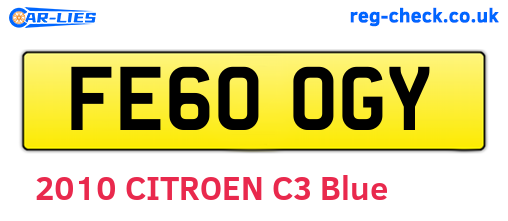 FE60OGY are the vehicle registration plates.