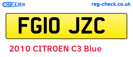 FG10JZC are the vehicle registration plates.