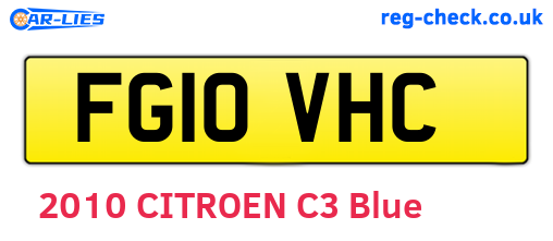 FG10VHC are the vehicle registration plates.